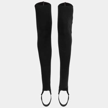 Pre Owned Hermes Black Silk Rib Knit Gaiters