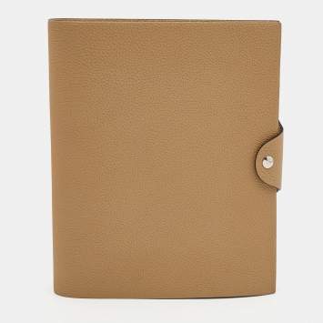 Pre Owned Hermes Chai Togo Leather Ulysse MM Notebook Cover 