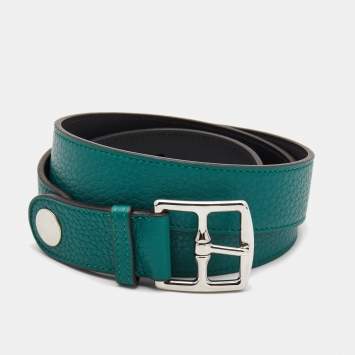 Pre Owned Hermes Malachite Taurillon Clemence Etriviere Belt 90 CM