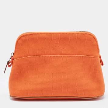 Pre Owned Hermès  Feu Canvas Bolide Mini Travel Case