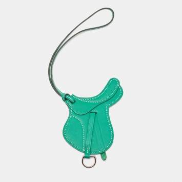 Pre Owned Hermes Vert Vertigo Swift Leather Paddock Selle Horse Saddle Bag Charm