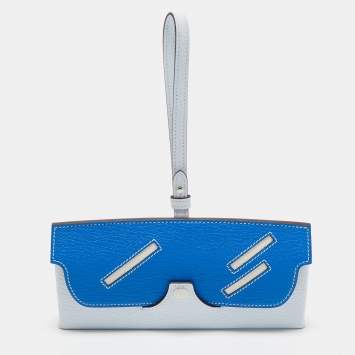 Pre Owned Hermes Bleu Brume/Bleu Hydra /Quebracho /Nauve Sylvestre Mysore In The Loop Wink Sunglasses Case