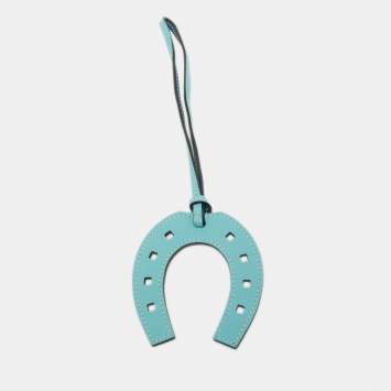 Pre Owned Hermès  Bleu Atoll/Colvert Swift Leather Paddock Fer a Cheval Bag Charm