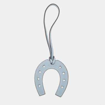 Pre Owned Hermès Bleu Lin Swift Leather Paddock Fer a Cheval Bag Charm