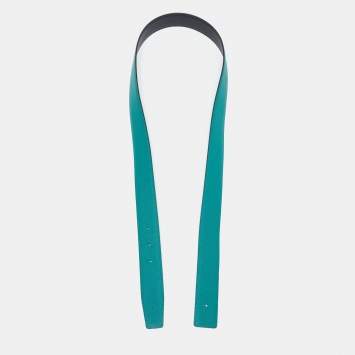 Pre Owned Hermès Malachite/Black Epsom and Swift Leather Reversible Belt Strap Size 95CM