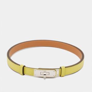 Pre Owned Hermès Jaune Citron Epsom Leather Kelly Belt