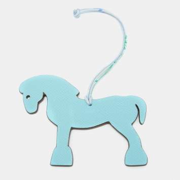 Pre Owned Hermès Bleu du Nord/Rouge de Coeur Epsom and Togo Leather Petit H Hermy Horse Bag Charm