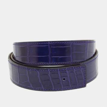 Pre Owned Hermes Iris Crocodile Porosus Belt Strap 90 CM