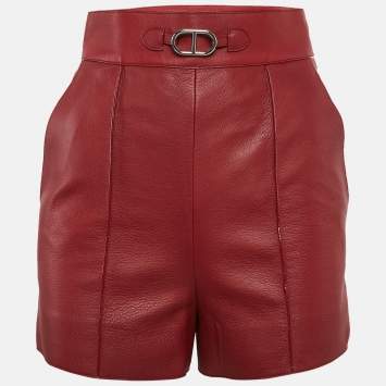 Hermès Rouge Cardinal Red Leather Shorts S