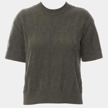 Hermes Gris Etoupe "H" Knitted Top S