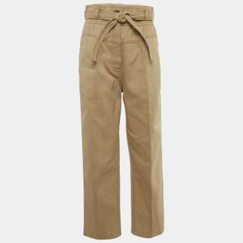 Pre Owned Hermes Beige Chevron Denim Carotte Pants M