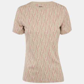 مملوكة مسبقًا Hermes Beige Chain Link Printed Cotton Knit T-Shirt M