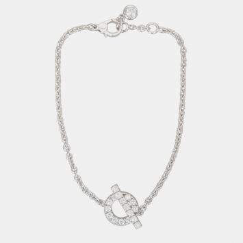 Pre Owned Hermes 18 Carat White Gold and Diamonds Finesse Bracelet