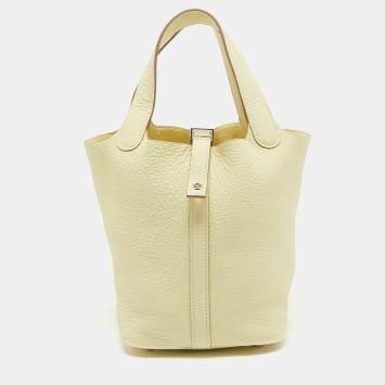 Pre Owned Hermès Jaune Milton Taurillon Clemence Leather Picotin Lock 18 Bag