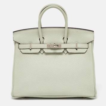 Hermès Gris Neve Togo Leather Palladium Finish Birkin 25 Bag