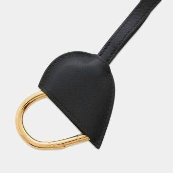 Pre Owned Hermes Black Swift Leather Metal The Coeur of Fauve