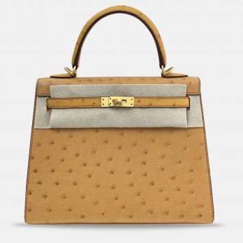 Pre Owned Hermes Ostrich Leather Kelly 25 Bag