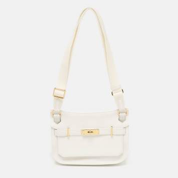 Hermes New White Swift Leather Gold Finish Jypsiere Mini Bag