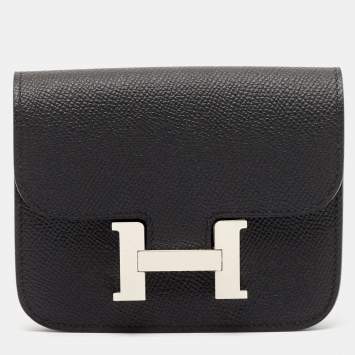 Hermès Noir Epsom Leather Constance Slim Wallet