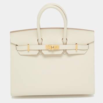Hermès Nata Epsom Leather Gold Finish Birkin Sellier 25 Bag