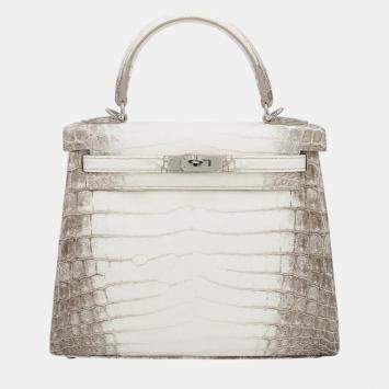 Hermes Himalaya Matte Niloticus Crocodile Leather Kelly 25 Bag