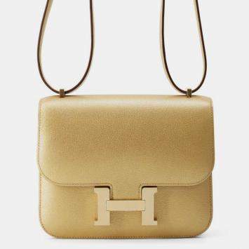  Hermes Dore Chamkilight Chevre Constance III Mini Bag