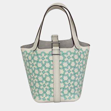 Pre Owned Hermes Nata Lucky Daisy Swift Micro Picotin Lock 14 Handbag