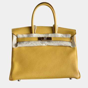 Hermes Jaune Amber Togo Leather Birkin 30 Handbag