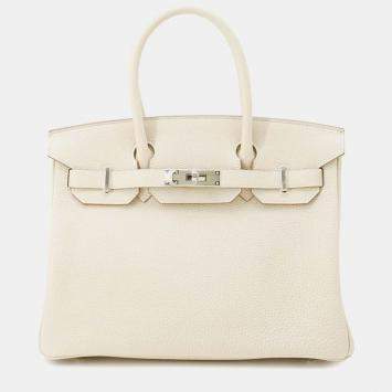 Hermes Craie Togo Leather Birkin 30 Handbag
