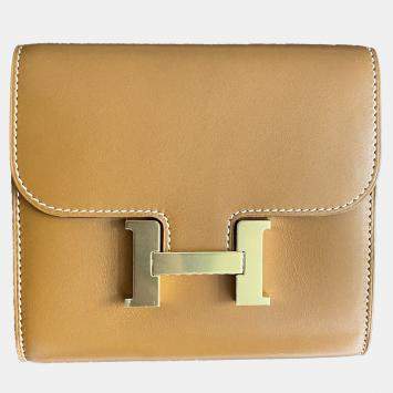 Hermes Gold Leather Constance Wallet