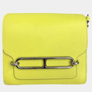Hermes Lemon Yellow Swift Leather Mini Roulis Shoulder Bag