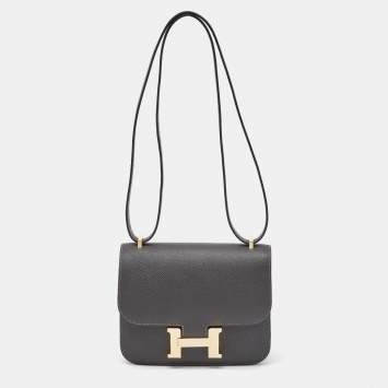 Hermes Graphite Epsom Leather Constance III Mini Miroir Bag