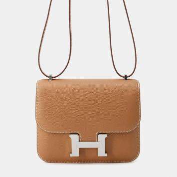 Hermes Gold Epsom Leather Constance Mini Shoulder Bag