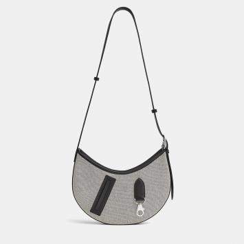 Hermes Ecru Black Sac P'tit Arcon Toile & Cuir Bag