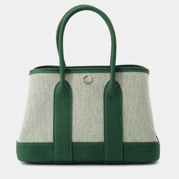 Hermes Vert Moyen Toile H Viking Negonda Leather Neo Garden Size 23