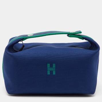 Hermès Marine Toile Large Bride-A-Brac Pouch