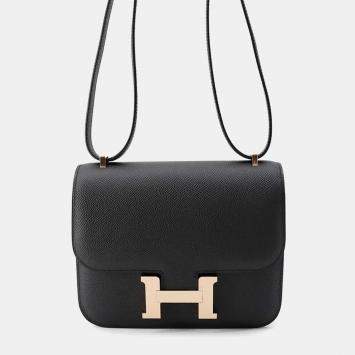 Hermes Constance Mini Black Epsom Leather Crossbody Bag