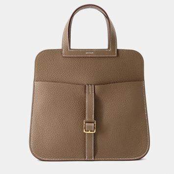 Hermes Halzan Etoupe Taurillon Clemence Size 25