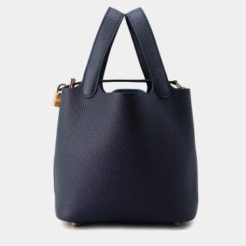 Hermes Picotin Lock Blue Nuit Taurillon Clemence Size Pm