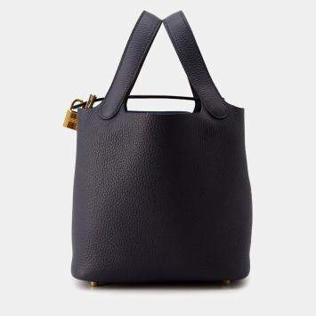 Hermes Picotin Lock Blue Nuit Taurillon Clemence Size Pm