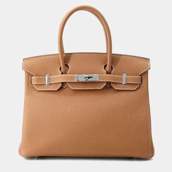 Pre Owned Hermes Birkin 30 Gold Togo Leather Tote Bag