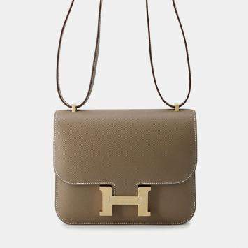 Hermes Constance III Mini Etoupe Epsom Leather Shoulder Bag