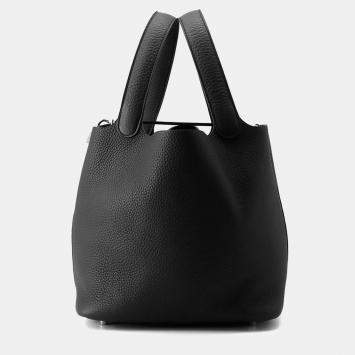 Hermes Picotin Padlock Black Taurillon Clemence Bag 