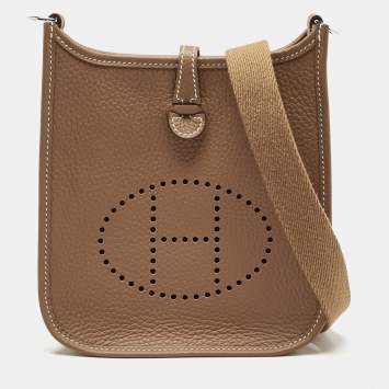 Hermes Gold Taurillon Clemence Leather Evelyne TPM Bag