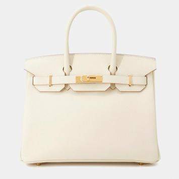 Pre Owned Hermes Birkin 30 Craie Epsom Tote Bag