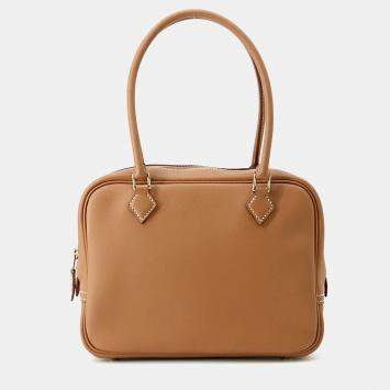 Pre Owned Hermes Plume Mini Gold Swift Leather Shoulder Bag