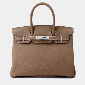 Pre Owned Hermes Birkin 30 Etoupe Togo Leather Tote Bag