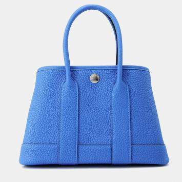 Pre Owned Hermes Neo Garden 23 Blue Hydra Negonda Leather Shoulder Bag