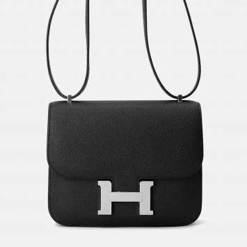 Pre Owned Hermes Constance Mini Black Epsom Leather Shoulder Bag