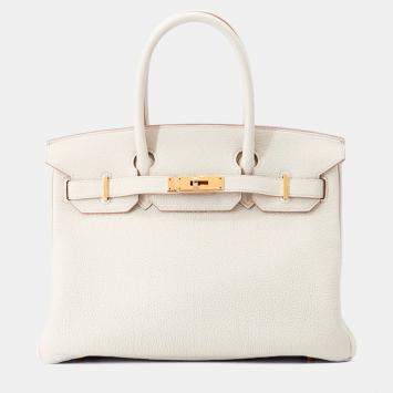 Pre Owned Hermes Birkin 30 Beton Togo Leather Handbag